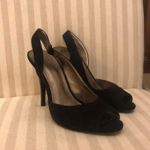 Timeless black sling-back heels